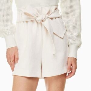 Aritzia Wilfred High-waisted Paperbag Shorts in Light Birch Sz 0